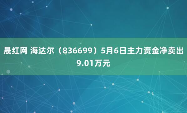 晟红网 海达尔（836699）5月6日主力资金净卖出9.01万元